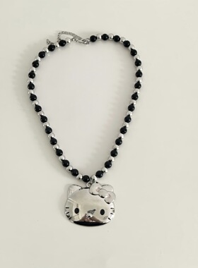 甜美可爱卡通KT猫咪吊坠项链女