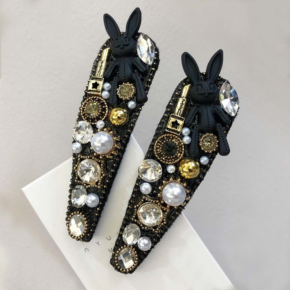 重工轻奢满钻兔子边夹发夹女韩版复古小香风一字夹刘海bb夹后脑夹,饰品/流行首饰/时尚饰品新,发饰,淘宝优惠券,粉丝福利购,淘宝优惠卷