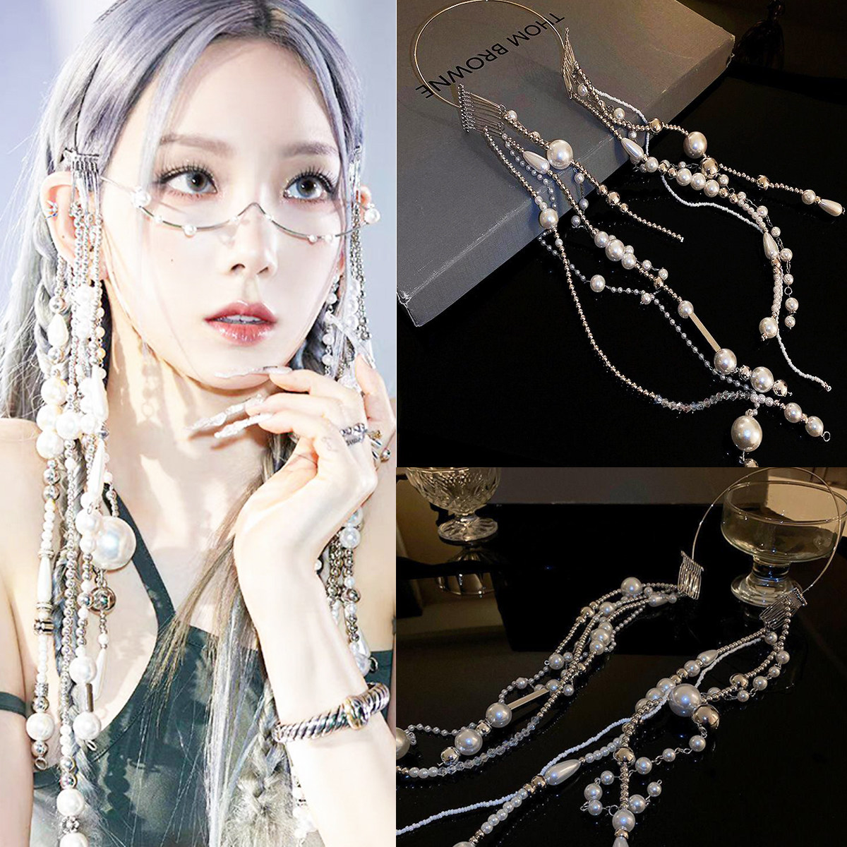 欧美气质高级感串珠流苏发箍法式冷淡风辣妹发夹金泰妍同款发饰潮,饰品/流行首饰/时尚饰品新,发饰,淘宝优惠券,粉丝福利购,淘宝优惠卷