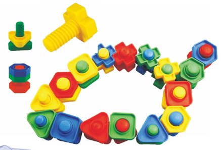 幼儿园桌面玩具螺丝配对积木塑料积木拼插玩具螺丝对对碰积木益智