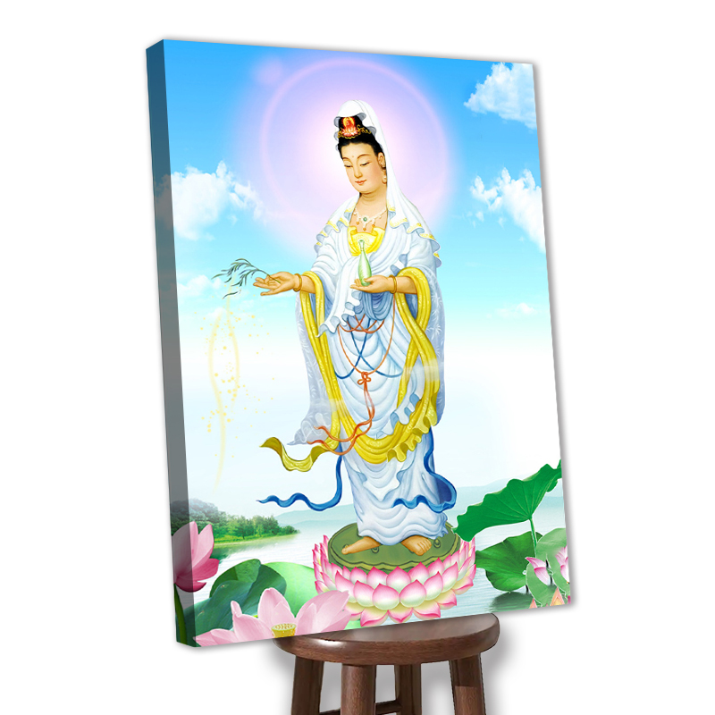 钻石画非成品满钻自己贴观音菩萨观世音客厅竖版玄关装饰画钻石绣