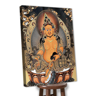 绷框钻石画非成品满钻绷好内框自己贴黄财神唐卡客厅免装裱竖版5d