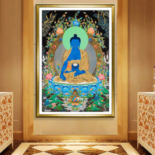 琉璃药师佛新款钻石画满钻手工贴钻十字绣线绣非成品客厅玄关唐卡