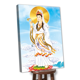 唐卡绿度母菩萨绷框钻石画非成品绷好内框自己贴客厅免装裱竖版5d