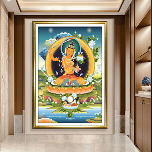 钻石画满钻新款 客厅手工十字绣线绣 文殊菩萨贴砖点钻唐卡藏族竖版