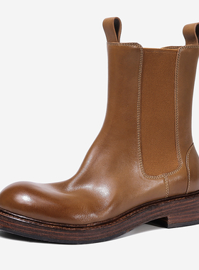 2025新款秋冬季复古时尚中筒切尔西靴23D18B-02