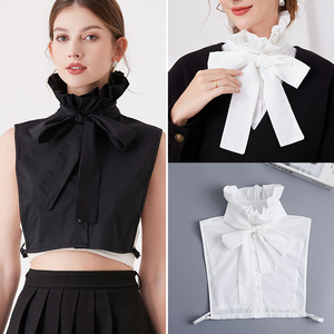 气质纯棉蝴蝶结假领子女百搭假领配毛衣秋冬打底内搭花边立领高领