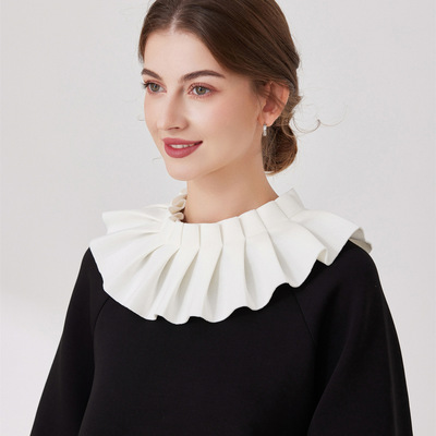 假领子女减龄娃娃领百褶领