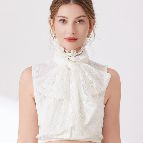 蕾丝大蝴蝶结领优雅气质假领子