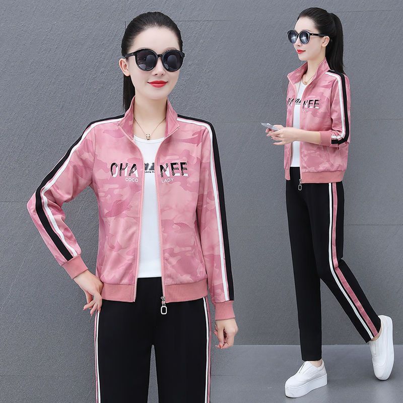 运动套装女春秋2025新款时尚修身休闲显瘦洋气减龄外套卫衣两件套