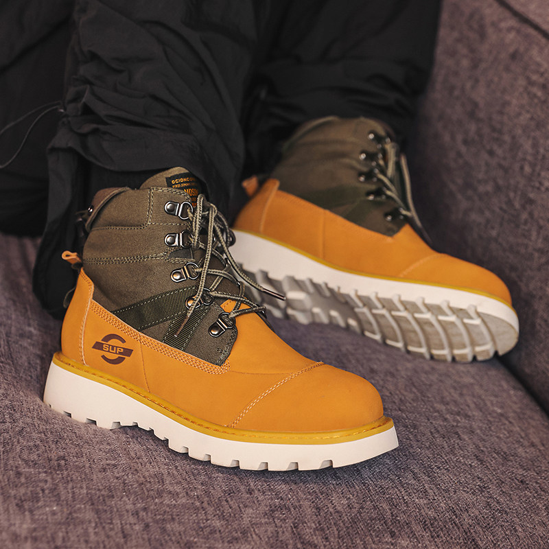 工装踢不烂大黄靴秋冬美式马丁靴男厚底沙漠靴B253-9103-P125，男鞋马丁靴，星座814A（原电商B253）