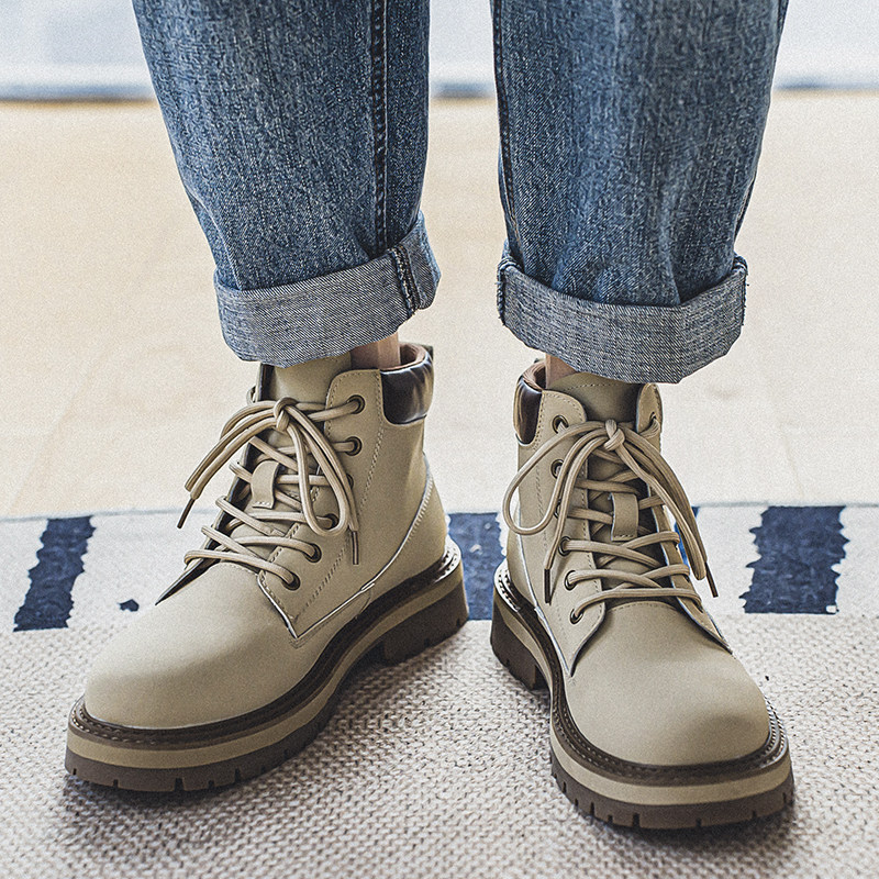 踢不烂大黄靴男厚底登山短靴英伦风沙漠马丁靴B253-9082-P120，男鞋马丁靴，星座814A（原电商B253）