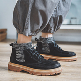 马丁靴男冬季加绒高帮鞋男伦风复古中帮工装靴B253-9130-P120，男鞋马丁靴，星座814A（原电商B253）