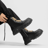 马丁靴男侧拉链英伦朋克复古骑行机车靴B253-9261-P110，男鞋马丁靴，星座814A（原电商B253）