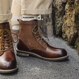 美式复古工装机车靴男牛津鞋底骑士靴B253-9031-P160，男鞋马丁靴，星座814A（原电商B253）