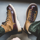 阿美咔叽美式工装靴男复古户外靴英伦短靴马丁靴B253-9079-P125，男鞋马丁靴，星座814A（原电商B253）