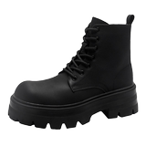 美式复古炭黑加绒德比马丁靴男增高拉链切尔西靴B253-7531-P120，男鞋马丁靴，星座814A（原电商B253）