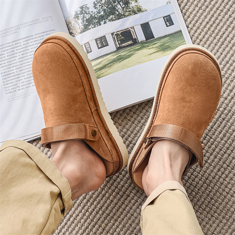 夏款真皮包头勃肯半拖鞋男女厚底复古两穿一字半拖凉鞋9508-P130，男鞋拖鞋，星座814A（原电商B253）