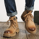 大黄靴马丁靴男户外登山鞋中帮踢不烂工装靴子B253-9002-P115，男鞋马丁靴，星座814A（原电商B253）