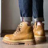 美式复古七孔高帮马丁靴男工装大黄靴B253-8918-P120，男鞋马丁靴，星座814A（原电商B253）