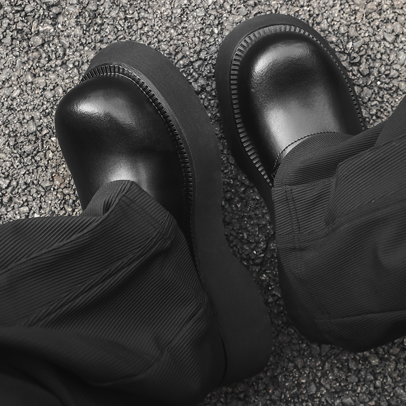 小众厚底黑色大头德比鞋男厚底青年增高皮鞋91244-P110，男鞋皮鞋，星座814A（原电商B253）