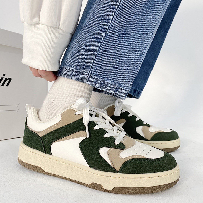 2024春夏！小众透气复古拼接撞色板鞋男德训鞋B253-Y537-P68,男鞋休闲鞋,星座814A（原电商B253）
