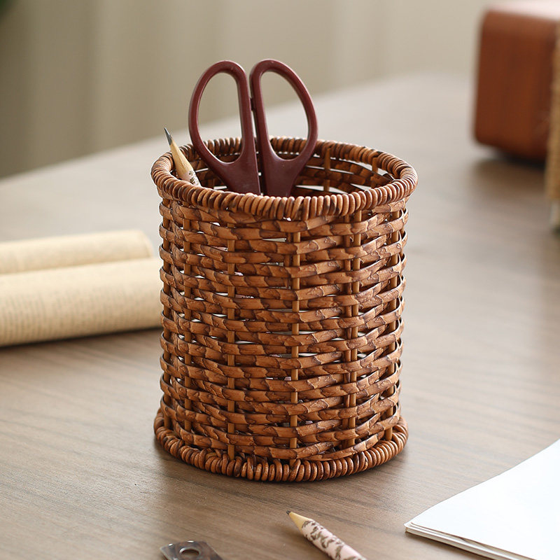 仿藤编筷子筒家用厨房沥水筷子笼餐厅叉勺子餐具笼茶几茶具收纳筒,餐饮具,餐具笼/架,淘宝优惠券,粉丝福利购,淘宝优惠卷