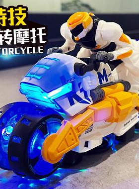 儿童音乐玩具电动变形旋转摩托车1-2-3岁6女男孩万向汽车宝宝礼物