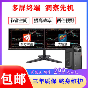 I5 I7专用双屏一机双屏外汇主机炒股一机多屏炒股电脑主机台式全