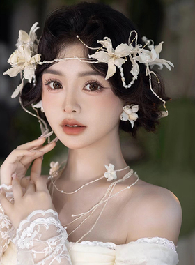 仿真花朵外景发夹甜美气质