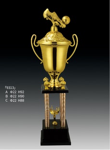 足球奖杯定制篮球奖牌制作运动会金属四根柱子团队比赛 88厘米