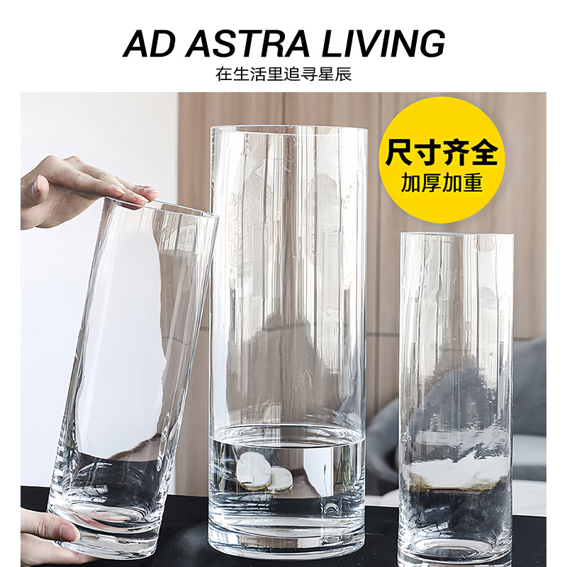 AD·ASTRA透明加厚直筒玻璃花瓶图片