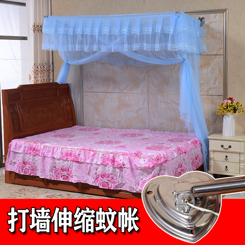 打墙钓鱼竿伸缩蚊帐不锈钢加厚杆蚊帐