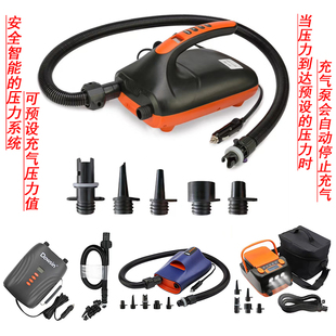 冲锋舟12V电动车载充气泵浮台气垫橡皮艇浆板户外高压打气筒帐篷