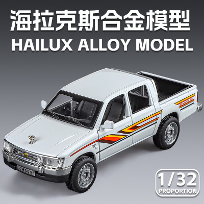 驰美1/32丰田海拉克斯合金汽车模型回力声光玩具皮卡车越野车仿真