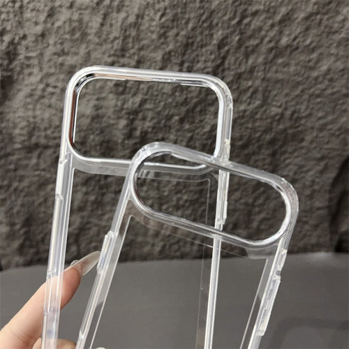 适用苹果17promax透明硅胶边框带电镀镜头手机保护圈 iPhone17/air光面超薄防摔纯保护框TPU软胶镂空散热外框