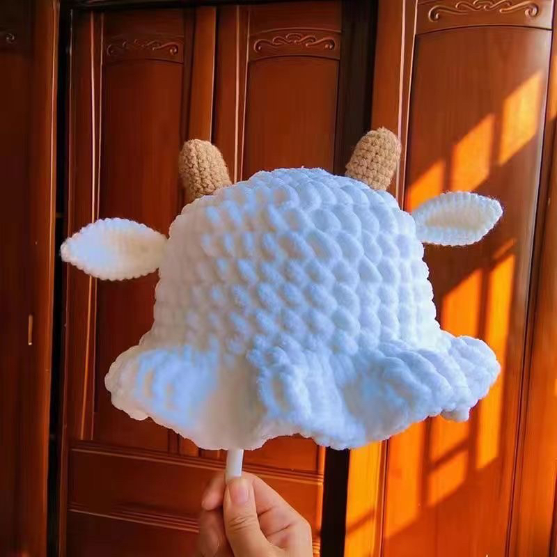 解闷手缝自制小羊羔帽子编织diy材料包秋冬可爱棉帽钩针毛线