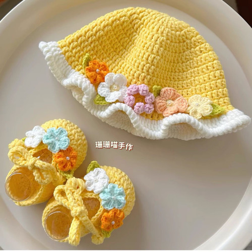 婴儿鞋帽春季花朵diy材料宝宝鞋