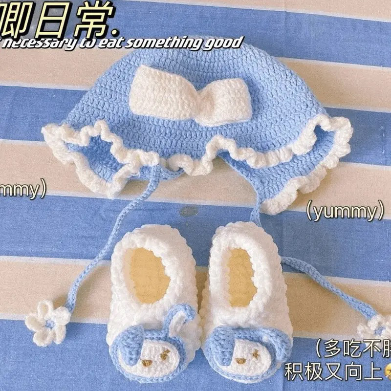 宝宝鞋毛线婴儿鞋子手工编织diy针织帽子钩织材料包勾线钩针钩鞋