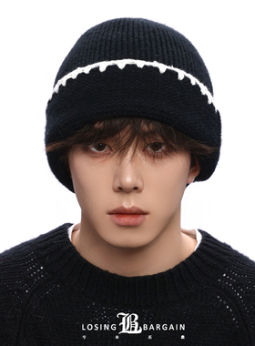 【Losing Bargain】原创编制针织线帽百搭基础款大头围显脸小男女