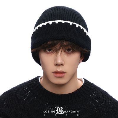 【Losing Bargain】原创编制针织线帽百搭基础款大头围显脸小男女