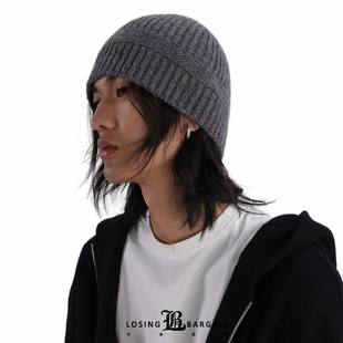 【Losing Bargain】针织粗花呢 100%羊毛 线帽御寒大头围加厚冷帽