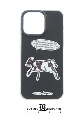 【Losing Bargain】原创牛牛的成长宣言剪切贴纸风IMD双层背板iPhone16ProMax/15Pro/14/13保护套磨砂手机壳