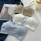 纯棉美背文胸运动内衣女无钢圈小胸聚拢少女背心式 学生高中胸罩