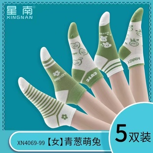 【星南】XN4069-99春夏短筒网眼透气女袜【5双装】