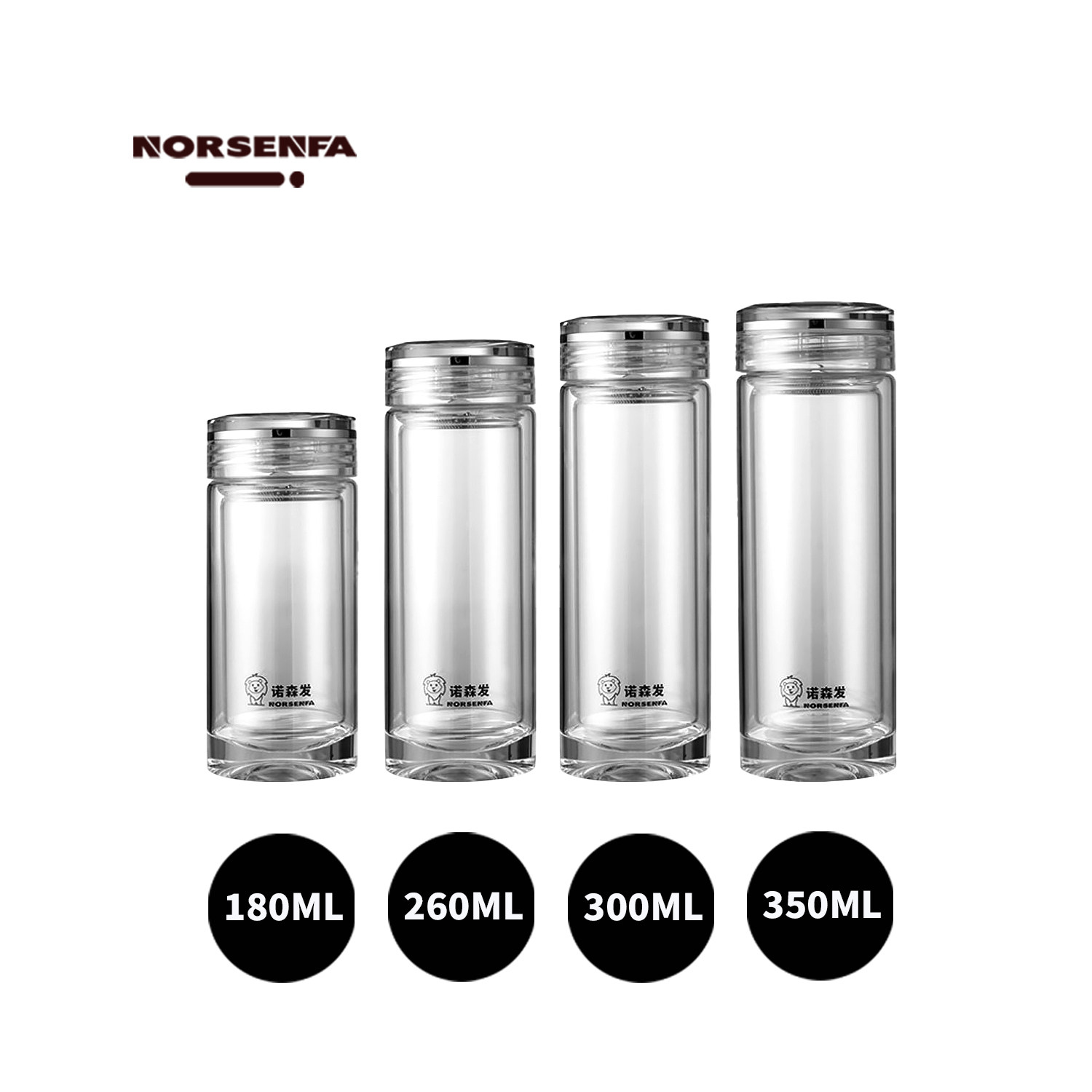 96%高透双层水晶隐形茶隔泡茶杯图片