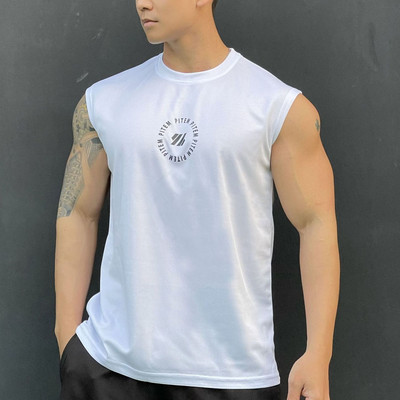 运动背心男透气网眼无袖T恤速干弹力跑步训练肌肉撸铁狗篮球健身