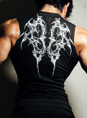 运动坎肩无袖男背心速干弹力健身衣紧身衣美式潮牌肌肉撸铁狗兄弟