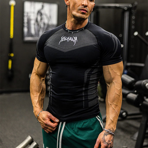 YOUNGLA速干高弹运动短袖T恤男