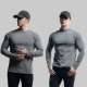 潮牌保暖 健身肌肉撸铁狗美式 280克重磅德绒运动长袖 男T恤打底衫